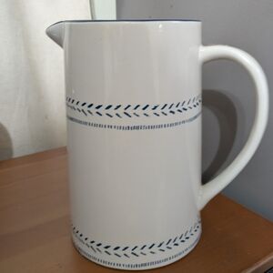 White and Blue Ceramic Pitcher